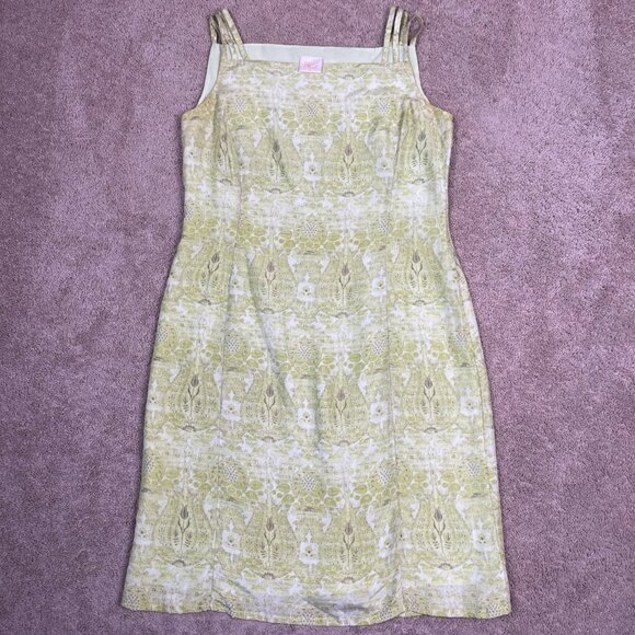 Country Casuals Dresses & Skirts - Country Classics Dress Women 12 Green 100% Silk Bohemian 90s Vintage Square Neck